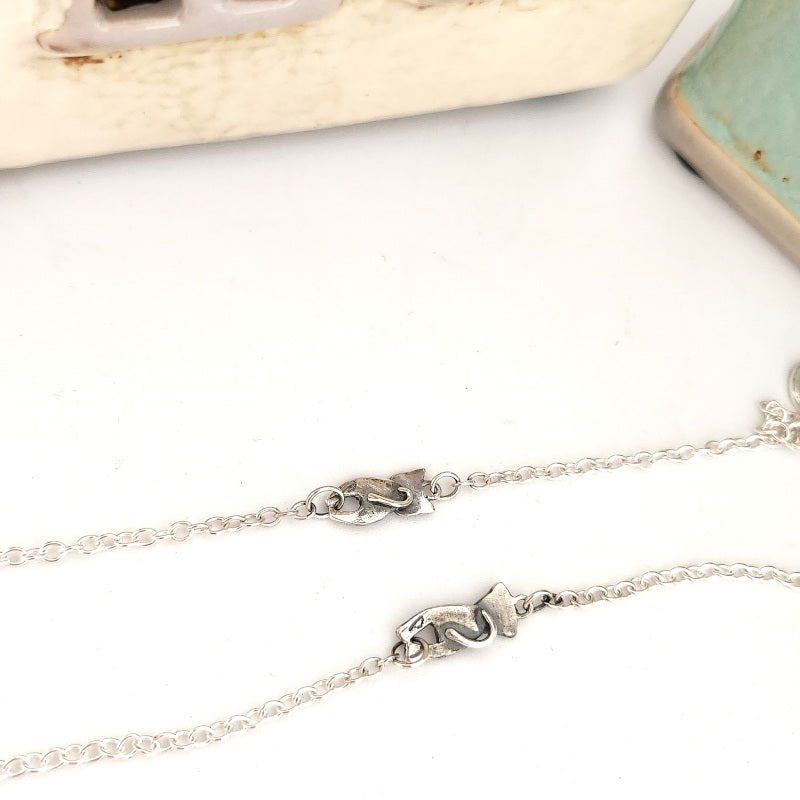 Cat and dog sterling silver bracelet with initial