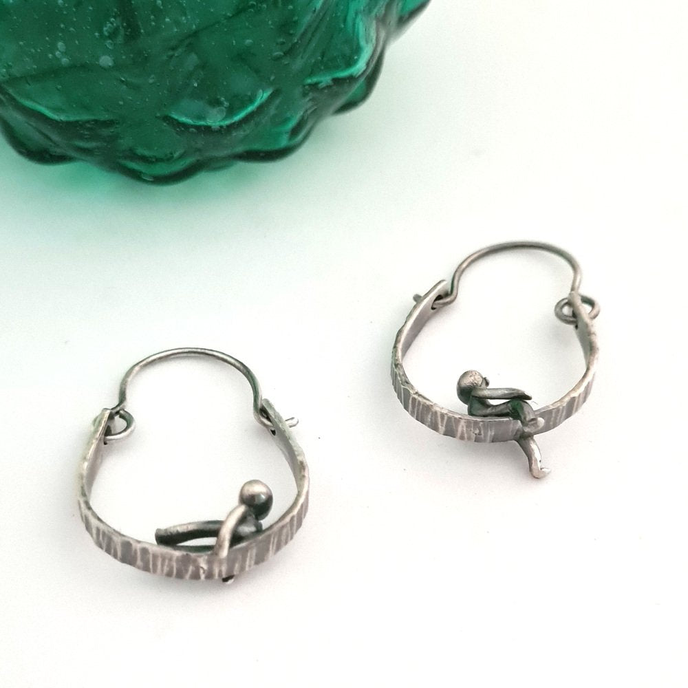 Unique Mismatched Little Men Hoop Style Earrings