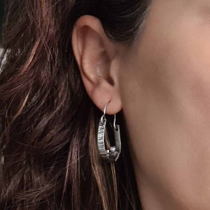 Unique Mismatched Little Men Hoop Style Earrings