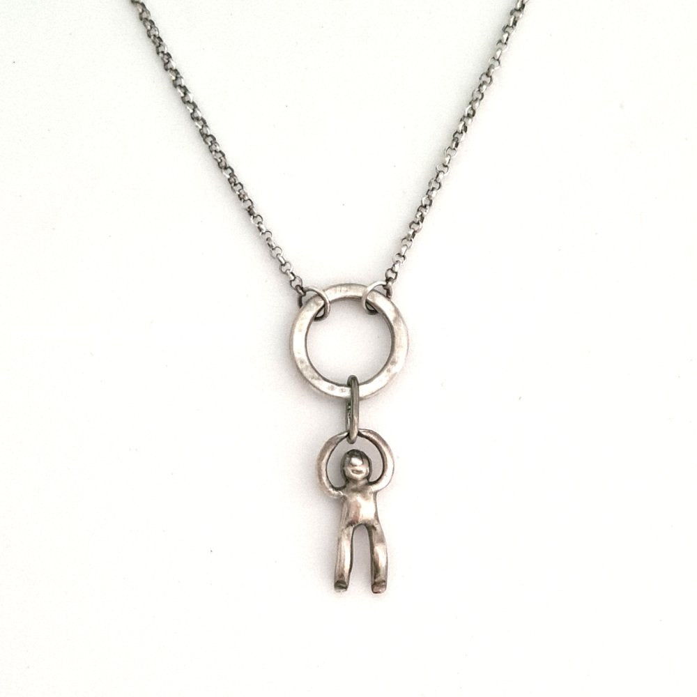 Sterling Silver Little Hammered Ring Pendant
