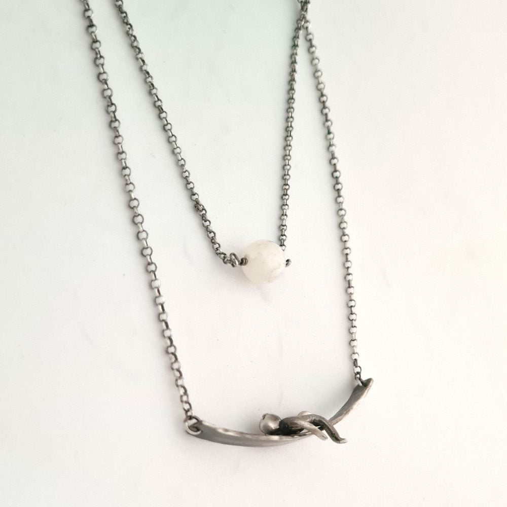 Little Man Under the Moon Necklace Moonstone