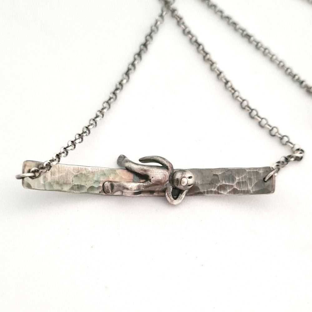 Little Man Under the Moon Necklace Moonstone