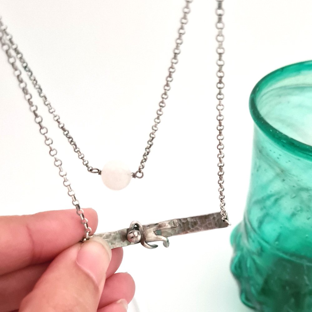 Little Man Under the Moon Necklace Moonstone
