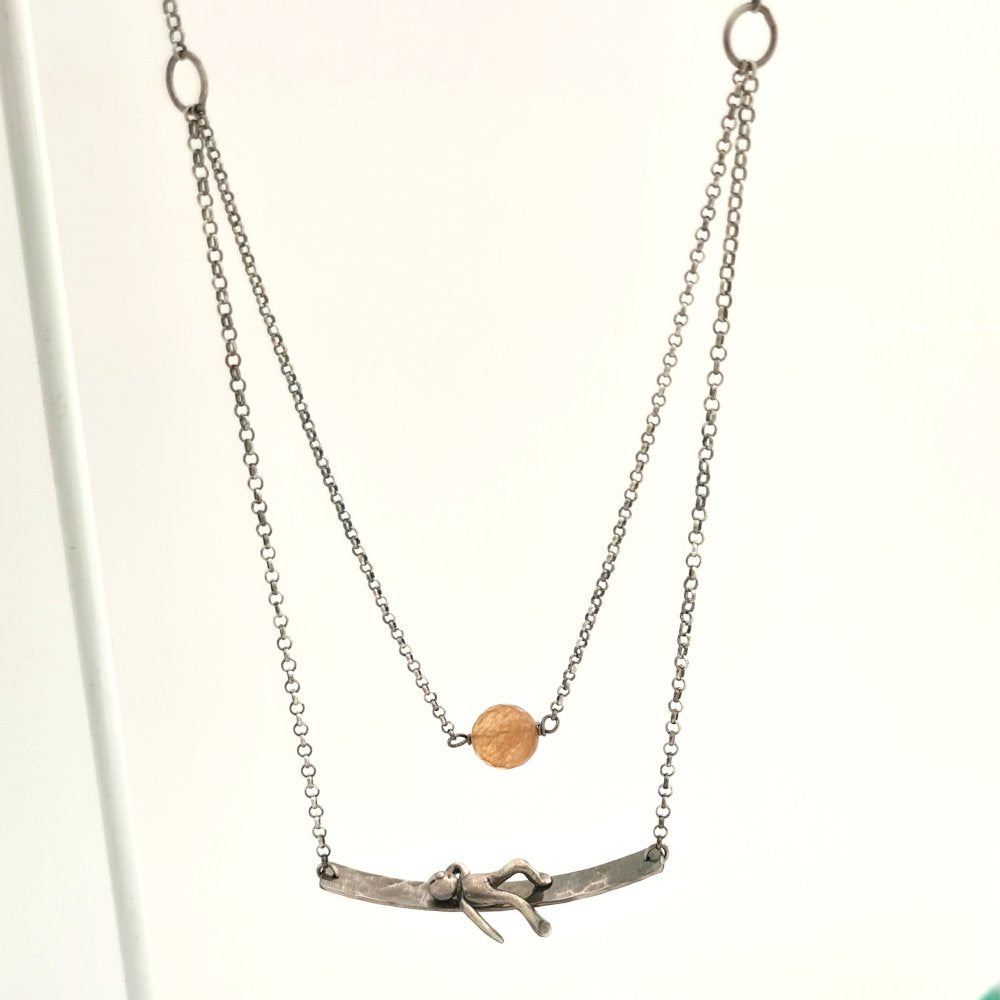 Little Man Under the Sun Necklace Citrine Quartz