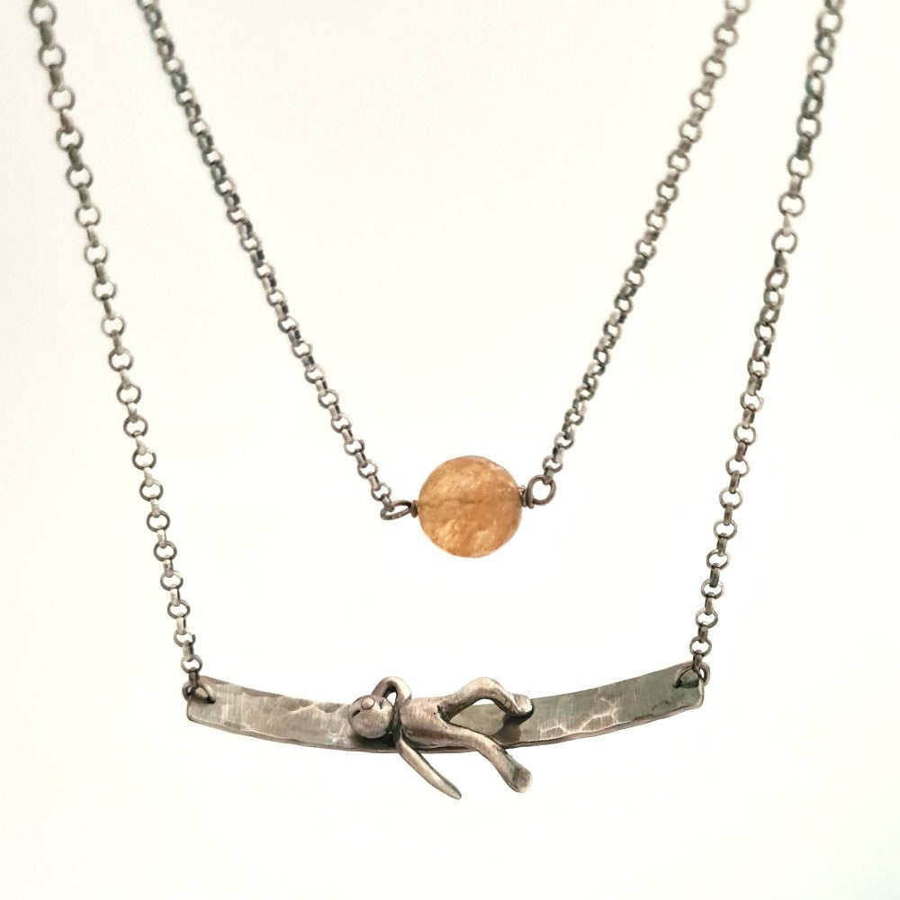 Little Man Under the Sun Necklace Citrine Quartz