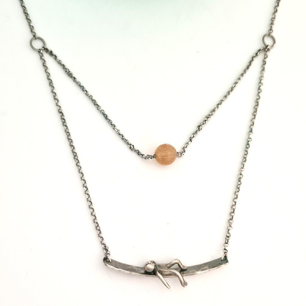 Little Man Under the Sun Necklace Citrine Quartz