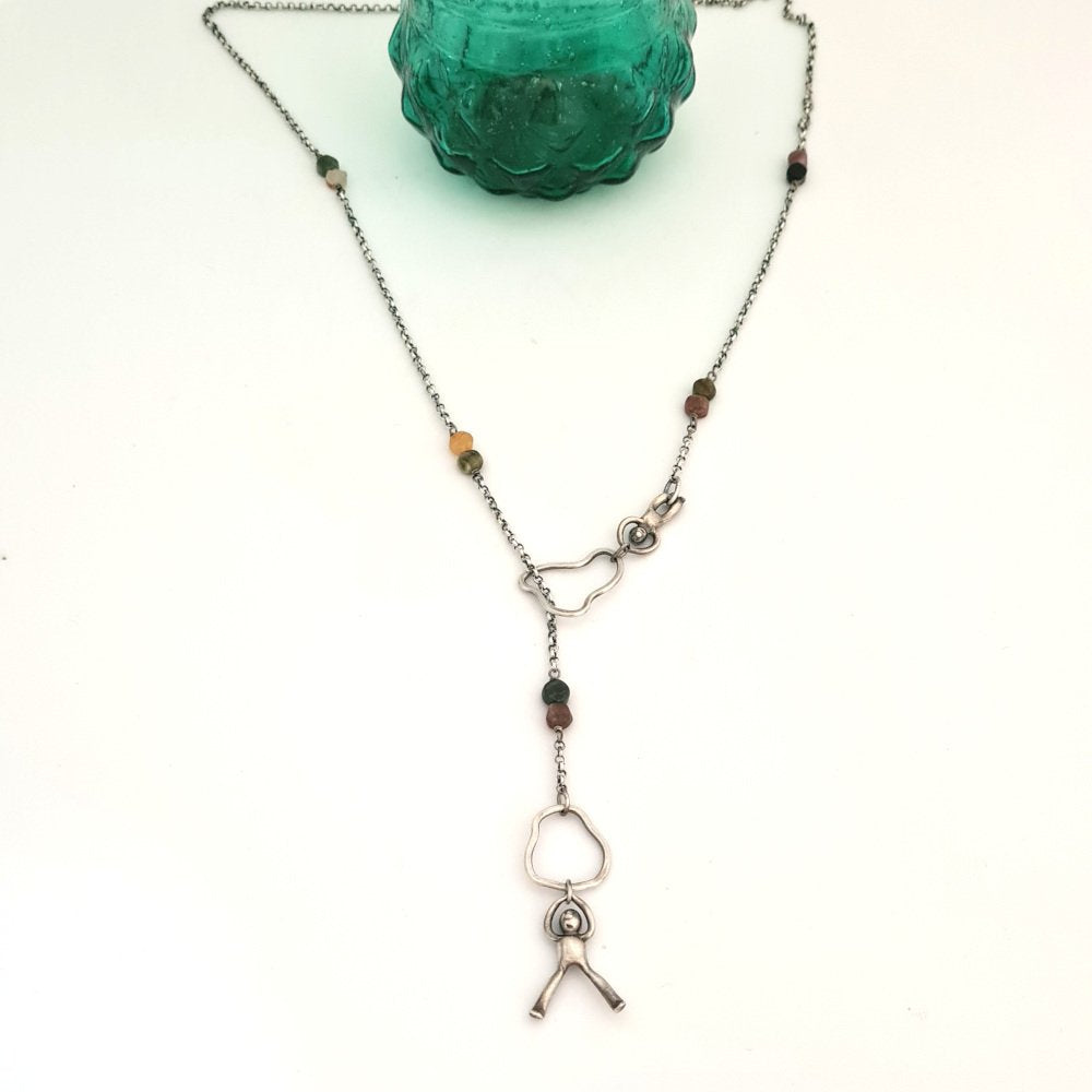 Tourmaline Gemstone Little Men Necklace
