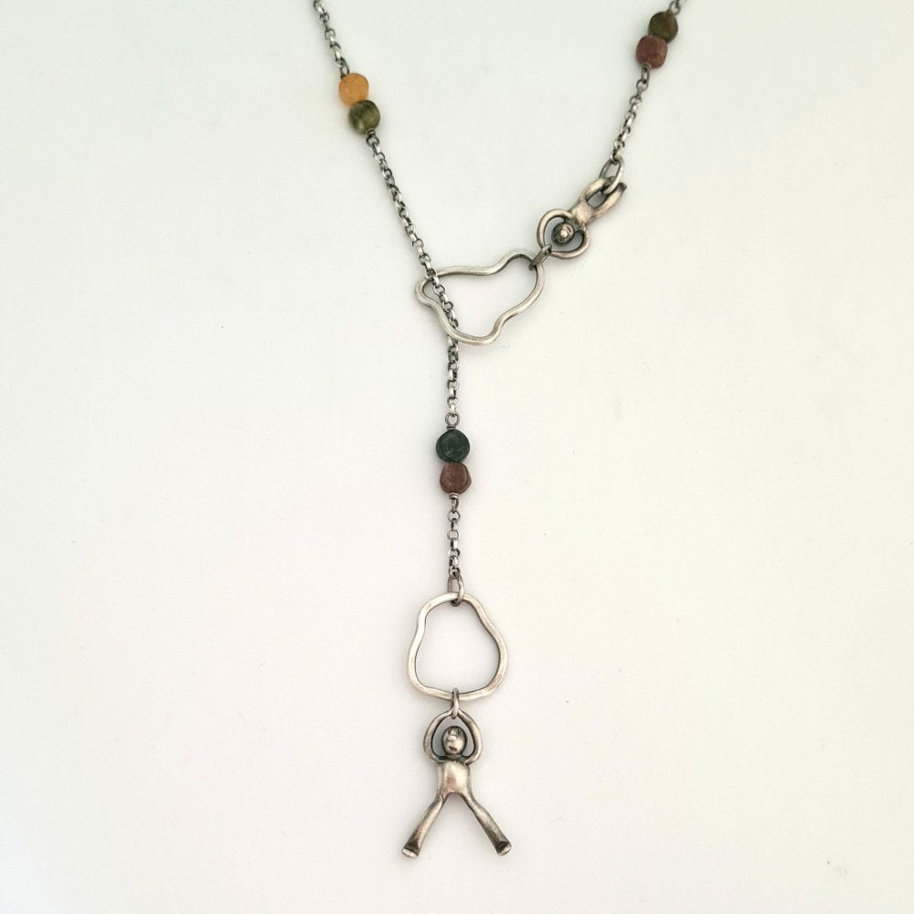 Tourmaline Gemstone Little Men Necklace