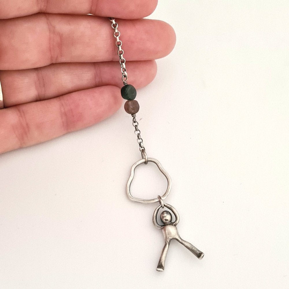 Tourmaline Gemstone Little Men Necklace
