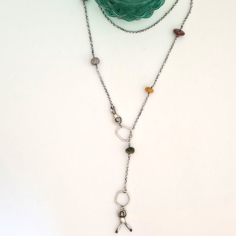 Jasper Gemstone Little Men Necklace