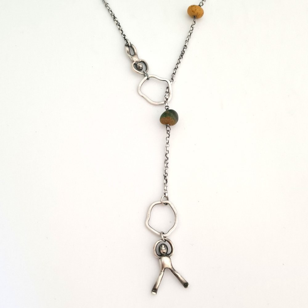 Jasper Gemstone Little Men Necklace