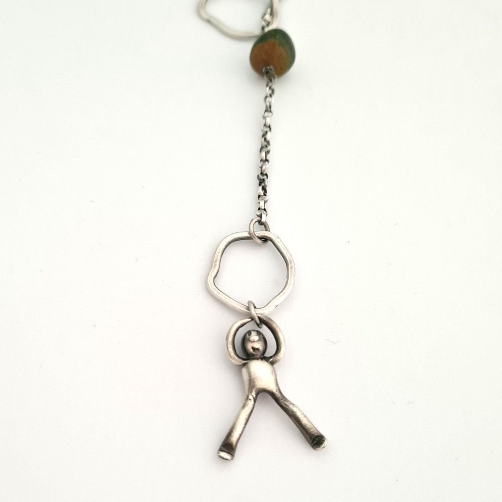 Jasper Gemstone Little Men Necklace