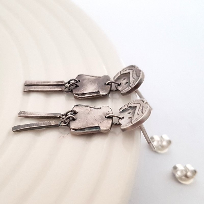 Articulated Doll Earrings - Sterling Silver