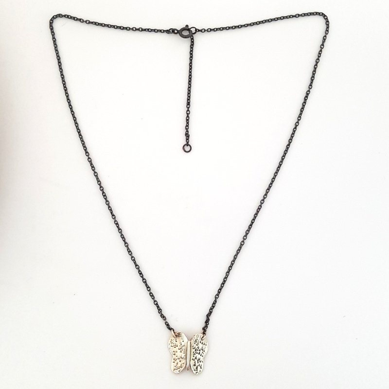 Hammered Sterling Silver Butterfly Necklace