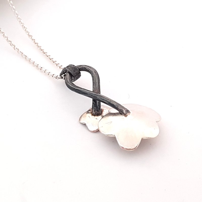 Double Flower Sterling Silver Pendant