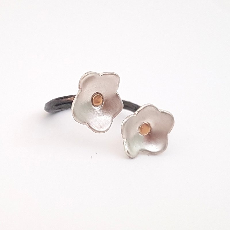 Double Flower on Branch Ring