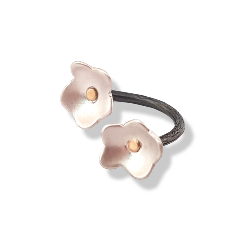 Double Flower on Branch Ring
