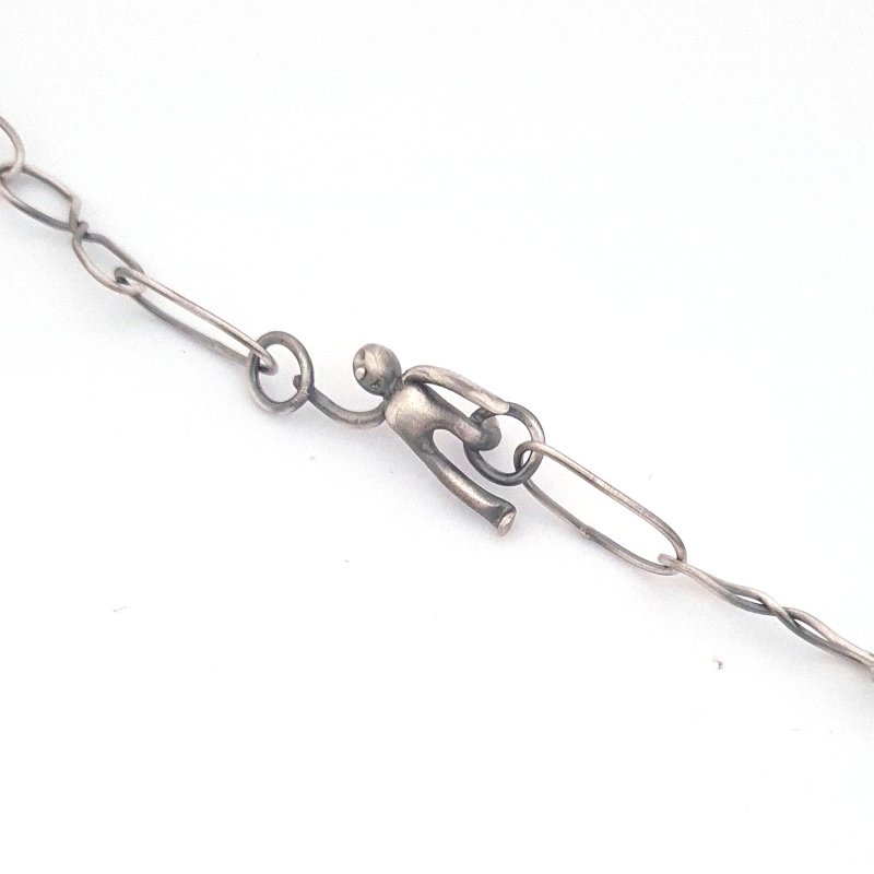Handmade Big Links Sterling Silver Long Necklace