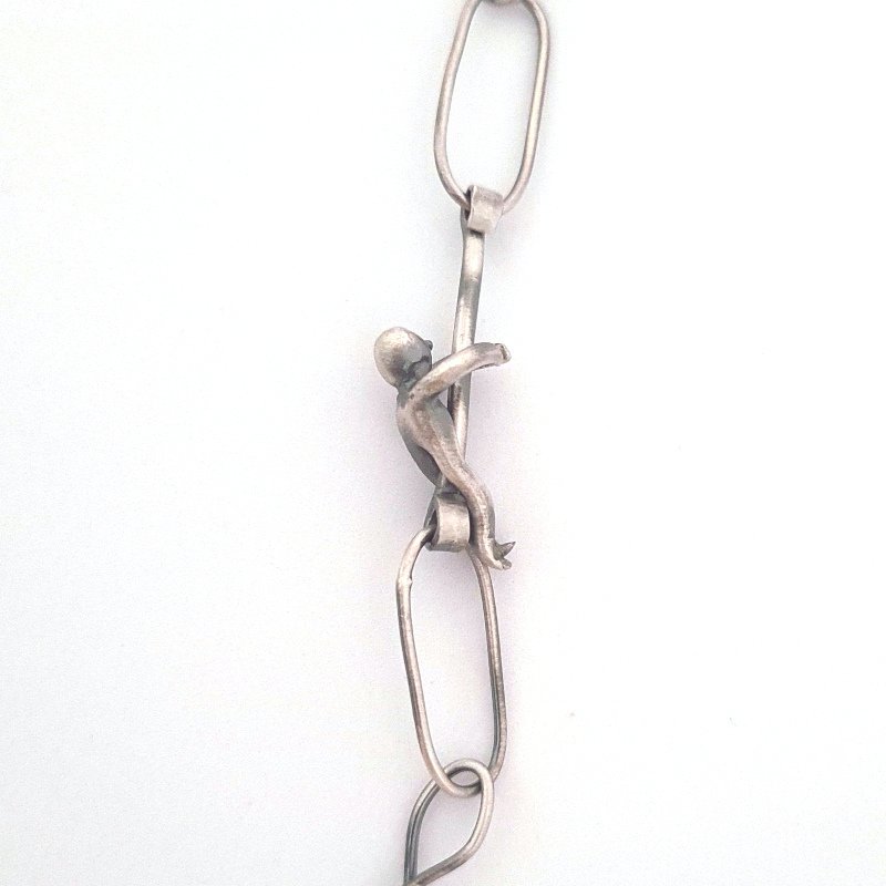 Handmade Big Links Sterling Silver Long Necklace