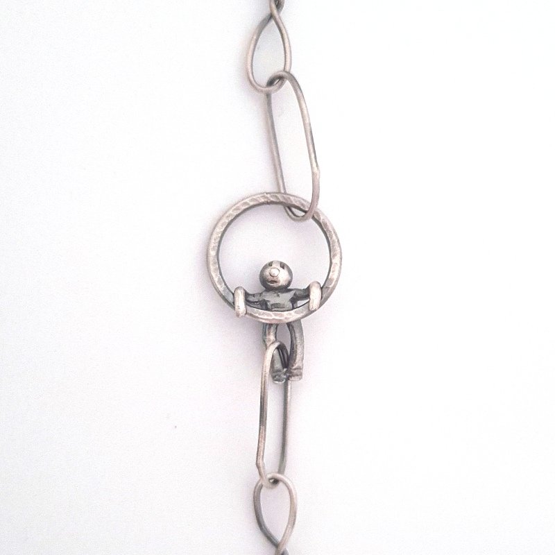 Handmade Big Links Sterling Silver Long Necklace