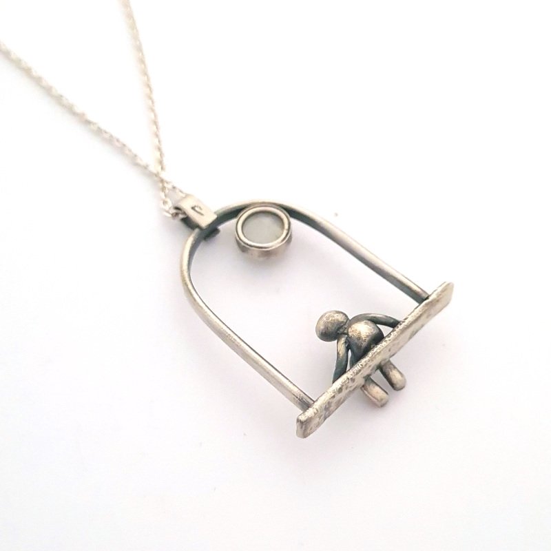 Little Men And Moon Pendant – Moonstone