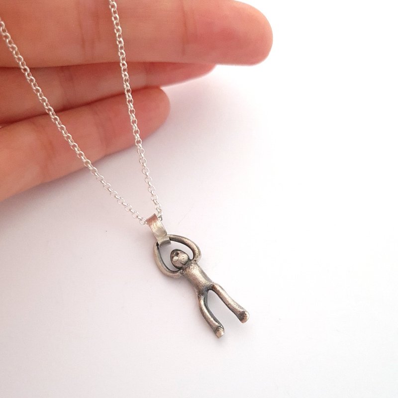 Little Men Hanging Pendant - Sterling Silver