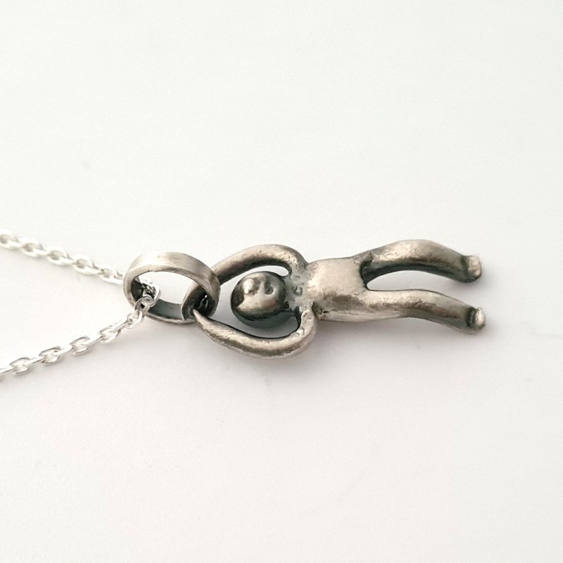 Minimalist Little People Pendant - Sterling Silver