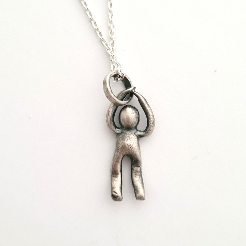 Minimalist Little People Pendant - Sterling Silver