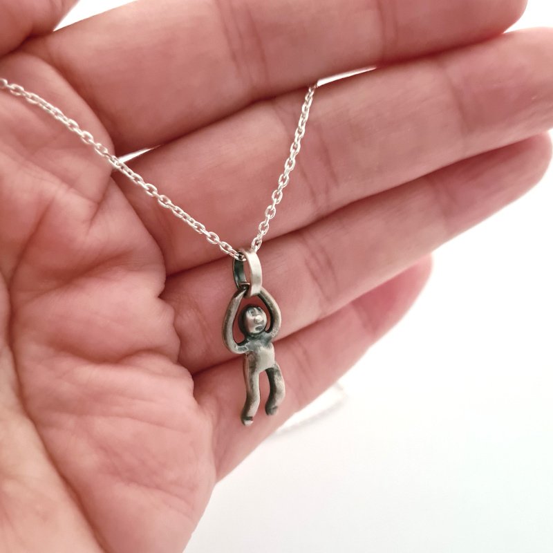 Minimalist Little People Pendant - Sterling Silver
