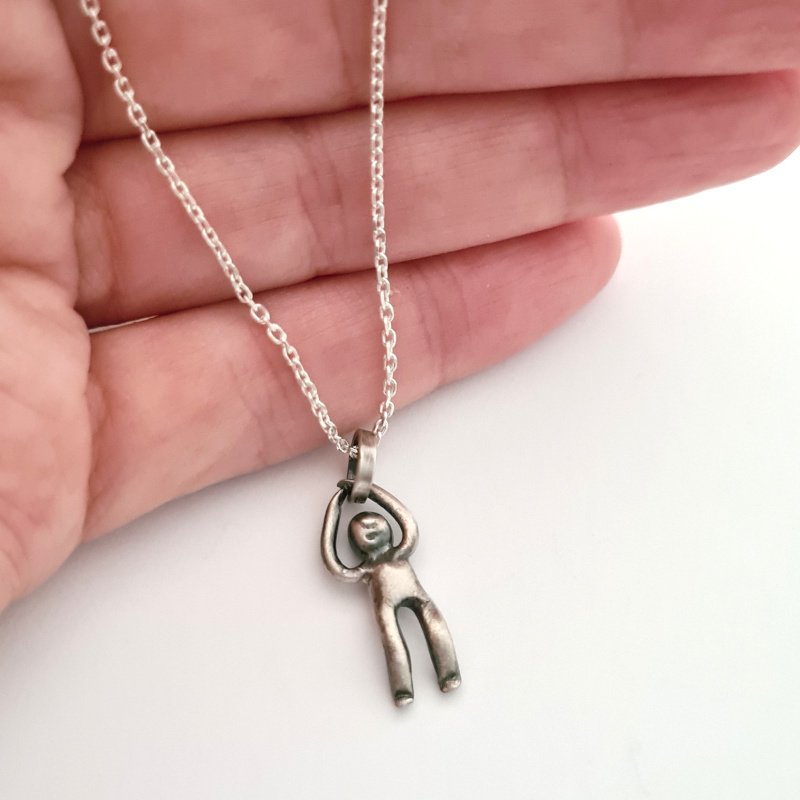 Minimalist Little People Pendant - Sterling Silver