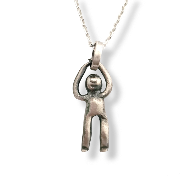 Minimalist Little People Pendant - Sterling Silver