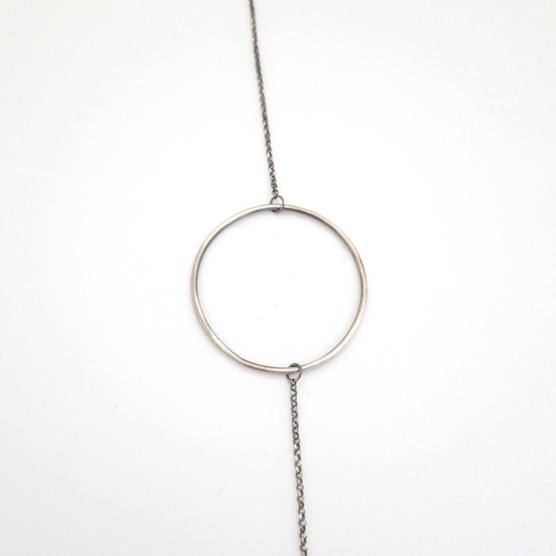 Minimalist Style Necklace with Coral and Little Man - Sterling Silver