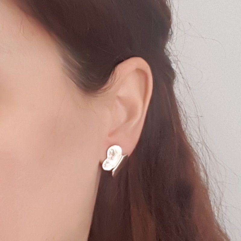 Hammered Sterling Silver Butterfly Earrings