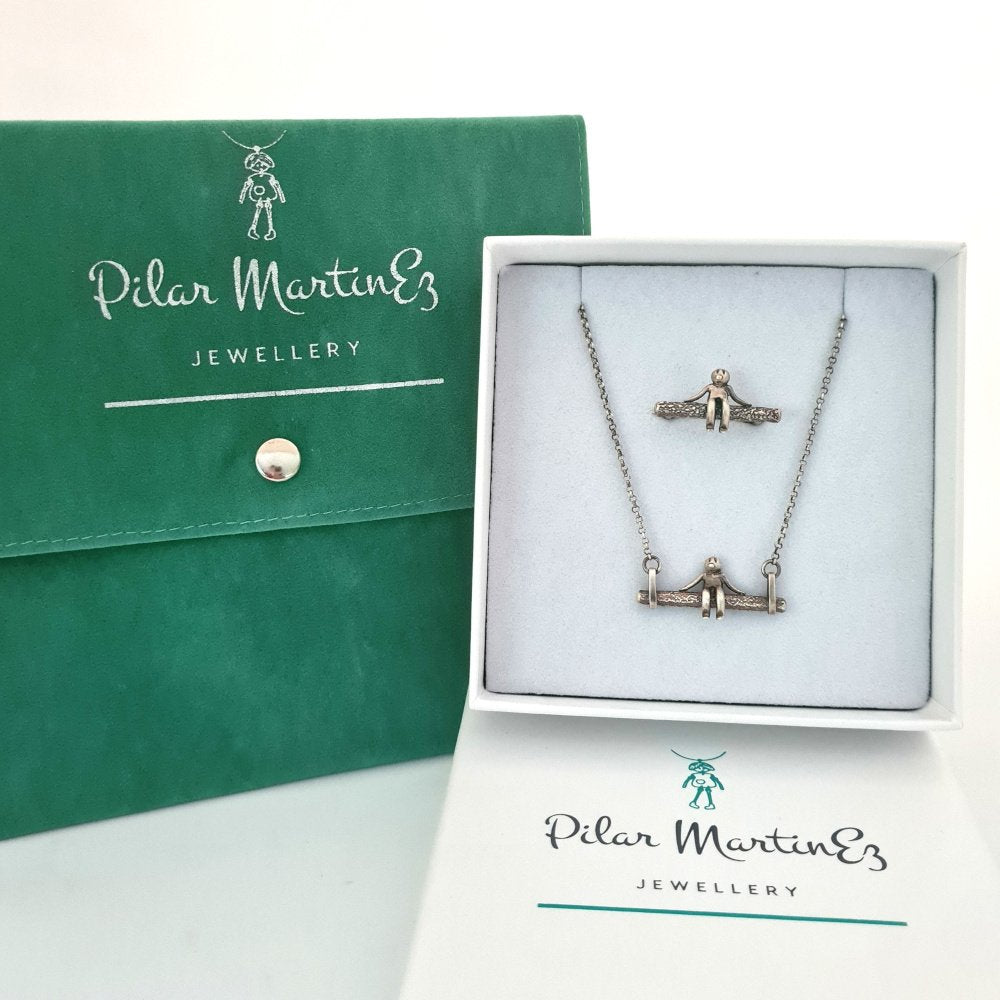 Sterling Silver Tree Trunk Set