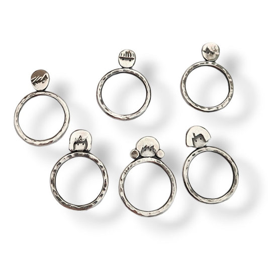 Sterling silver family ring - Stacking rings