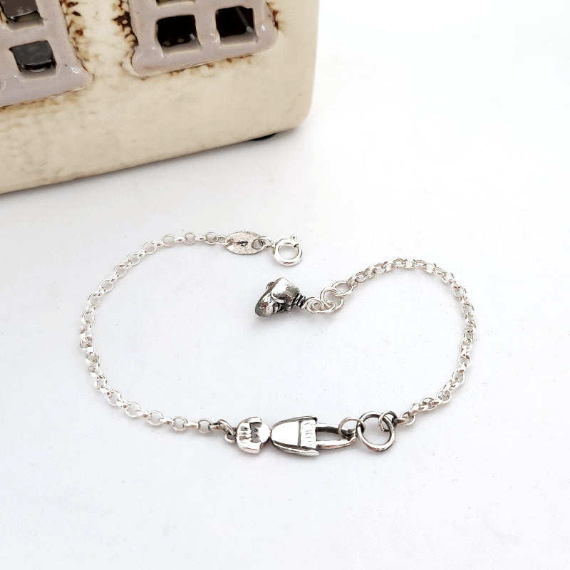 Boy girl family chain bracelet sterling silver