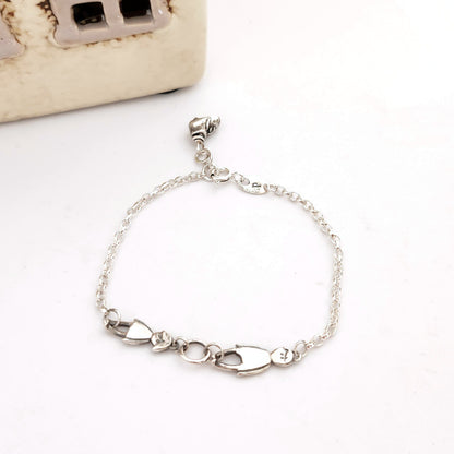 Boy girl family chain bracelet sterling silver