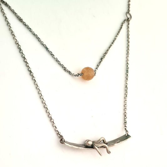 Little Man Under the Sun Necklace Citrine Quartz