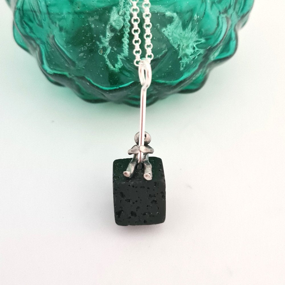 Sterling silver lava hot sale stone necklace