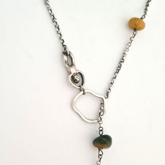 Jasper Gemstone Little Men Necklace