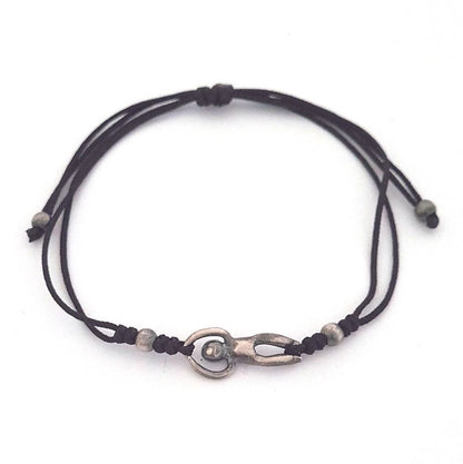 Minimalist Cord Bracelet And Pendant Set