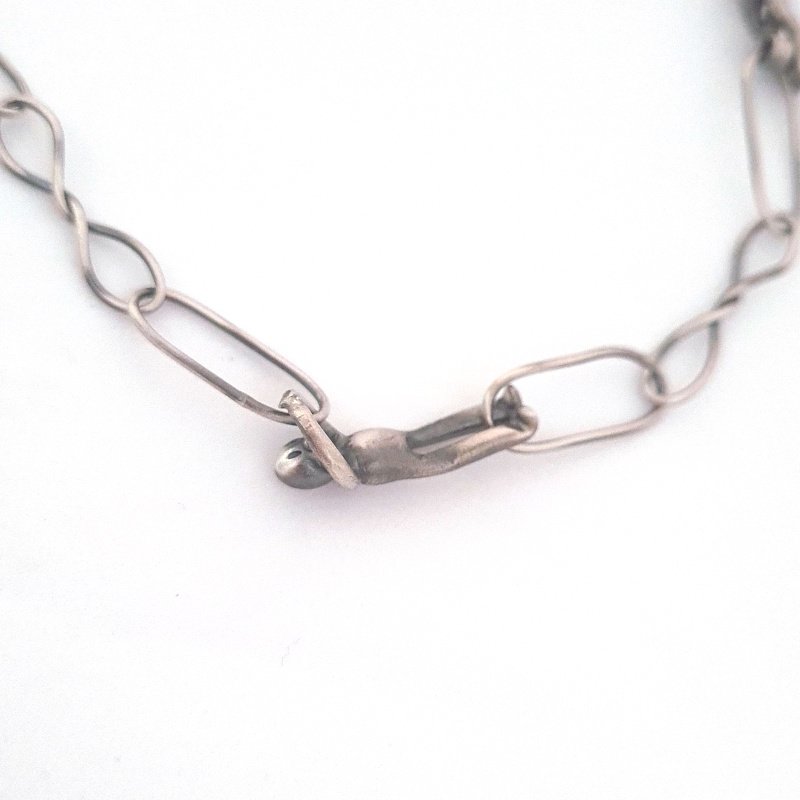 Handmade Big Links Sterling Silver Long Necklace