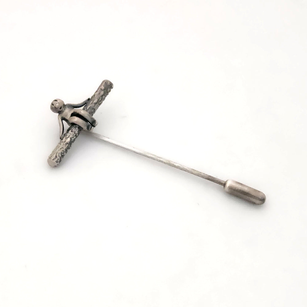 Sterling Silver Tree Trunk Stick Pin