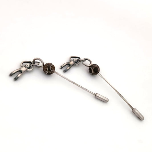 Tibetan Agate Stick Pin - Sterling Silver